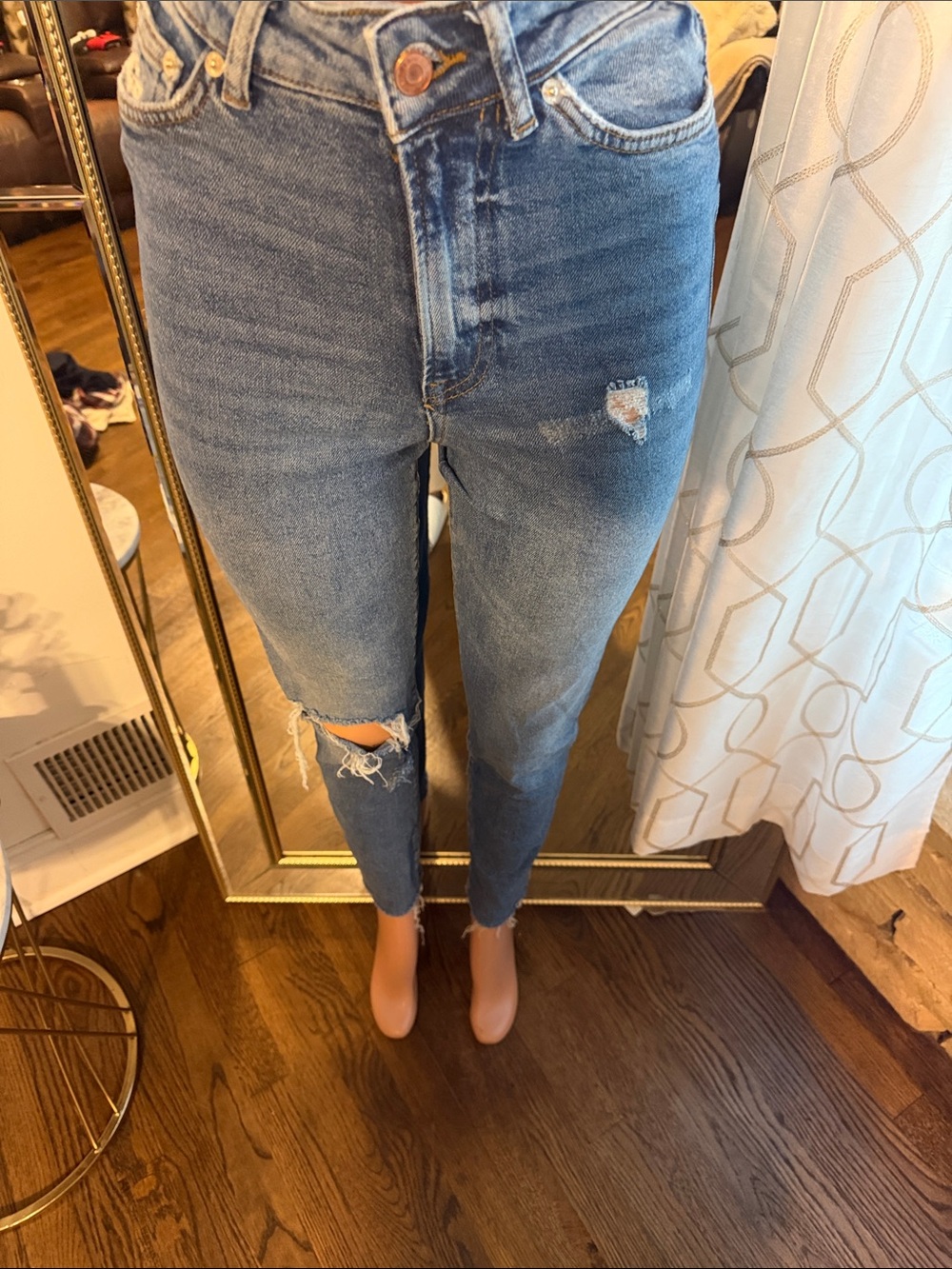 New Look Women’s Skinny Distressed Blue Jeans